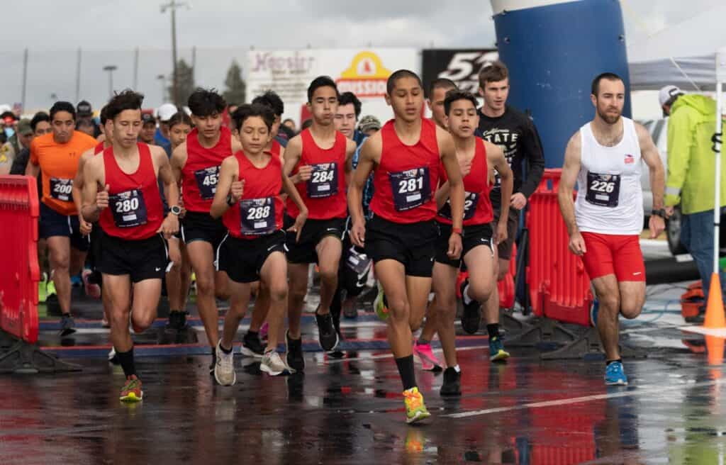 Runners start the Second Wind 5K race with over 400 participants in Madera.