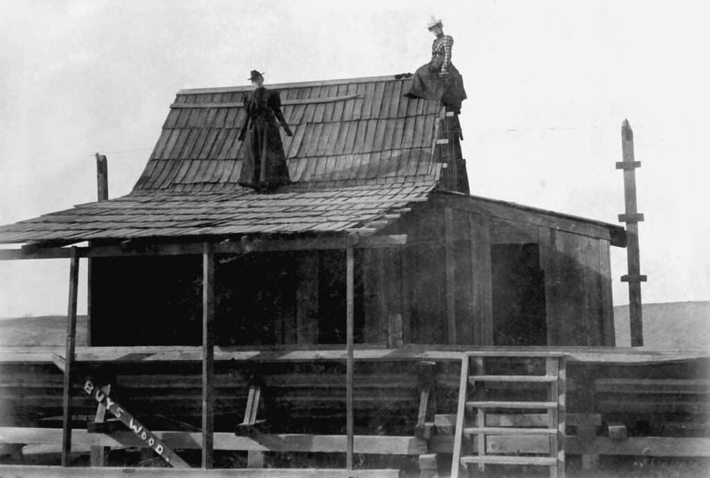 Historic lumber flume used for transporting logs in timber industry.