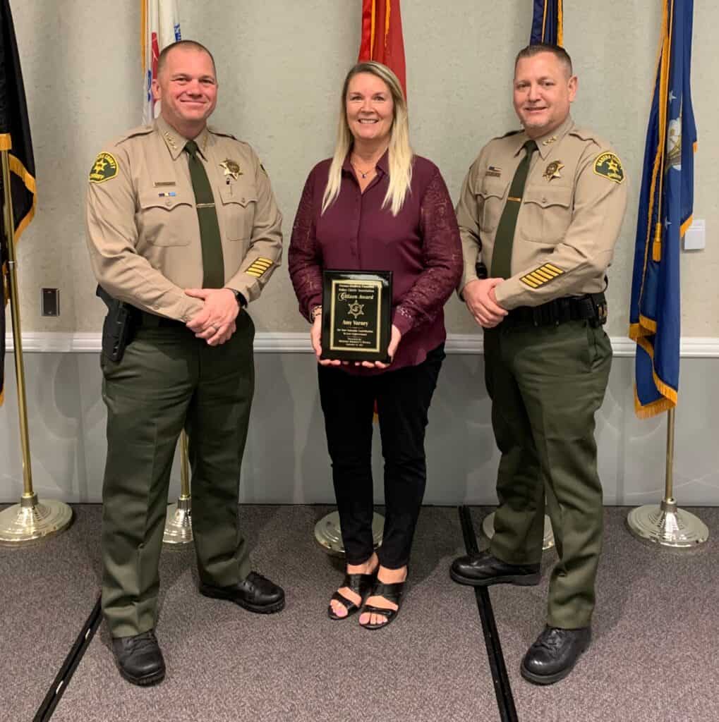 Sheriff’s office awards Varney during recognition ceremony.
