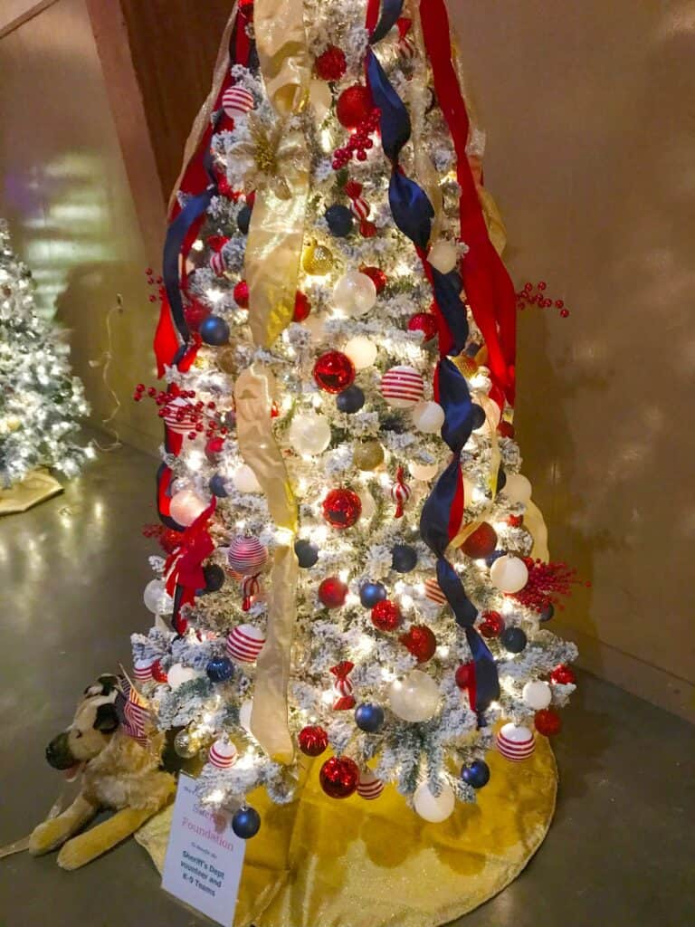 Christmas tree decorated for the Sheriff’s Foundation event.